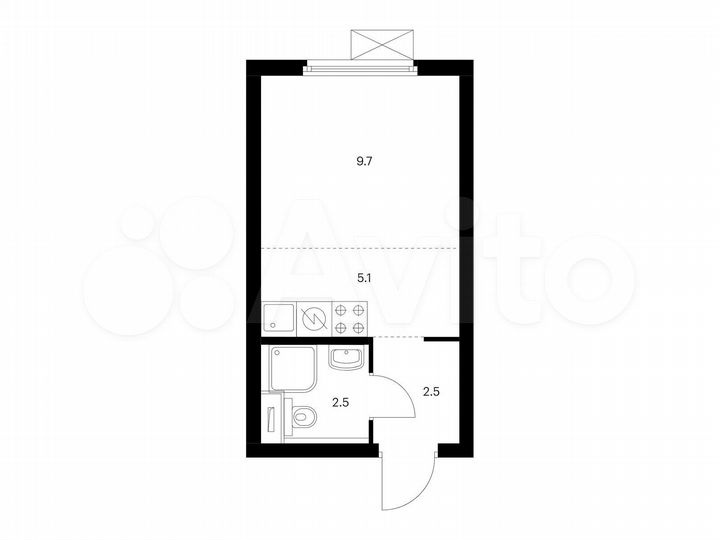 Квартира-студия, 19,8 м², 26/33 эт.