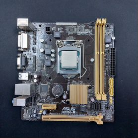 Материнская плата Asus H81M-R + Pentium G3240