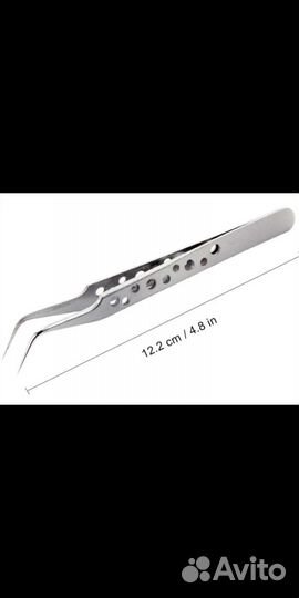 2 стальных пинцета для маникюра,наращивания ресниц