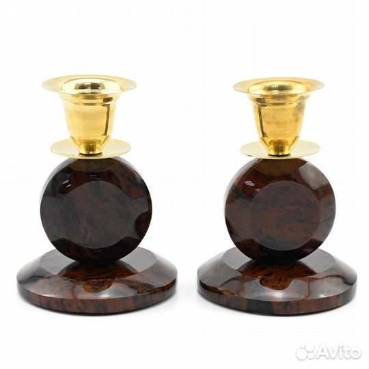 Подсвечники из обсидиана коричневого 80*80*220мм