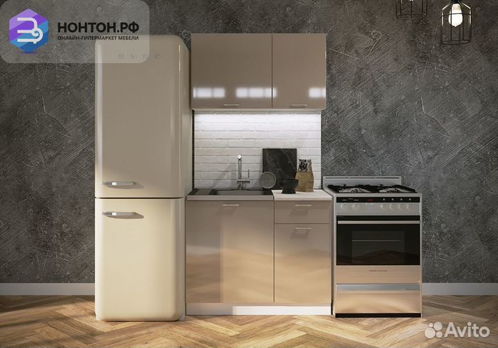 Кухня Ритмо 1.0м мдф капучино глянец