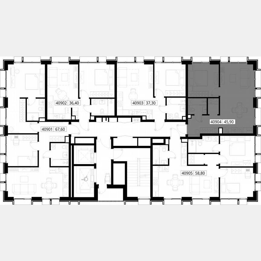 1-к. квартира, 45,9 м², 9/15 эт.
