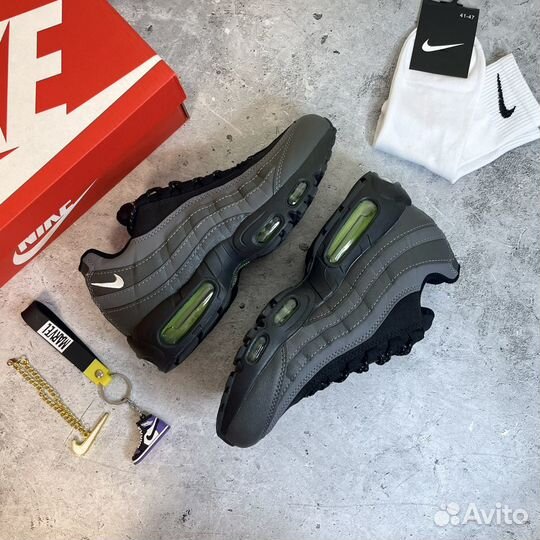 Nike Air Max 95 black grey 41-45 мужские кроссовки