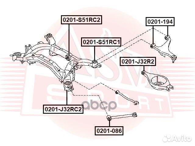 Сайлентблок задней балки infiniti FX35/50 (S51)