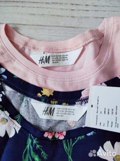 Новое платье H&M 122-128 см комплект из 2-х шт