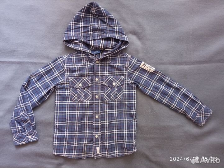 Стильная рубашка Mexx с капюшоном, рост 122-128 см