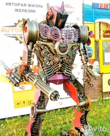 Скульптура из металла робот из автозапчастей объявление продам