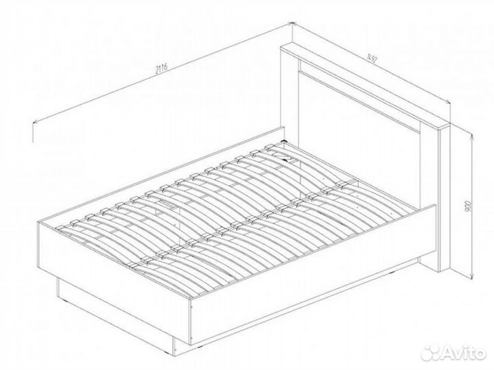 Бостон Кровать 1400 анкор светлый (без ортопеда)