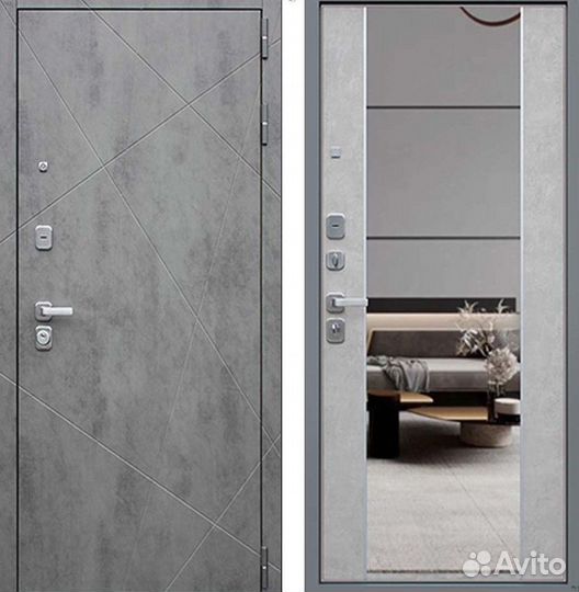 Дверь входная Бетон тёмный металлическая