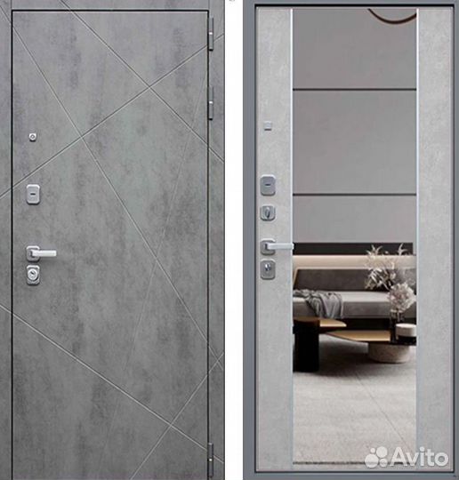 Дверь входная Бетон тёмный металлическая