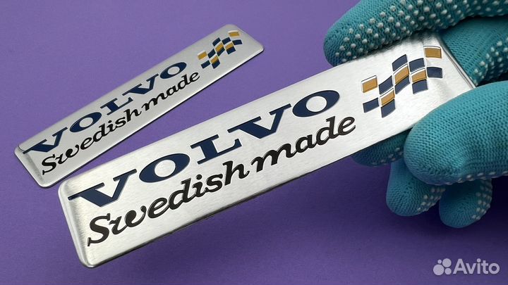 Наклейка 2 шт Volvo алюминевая надпись Вольво