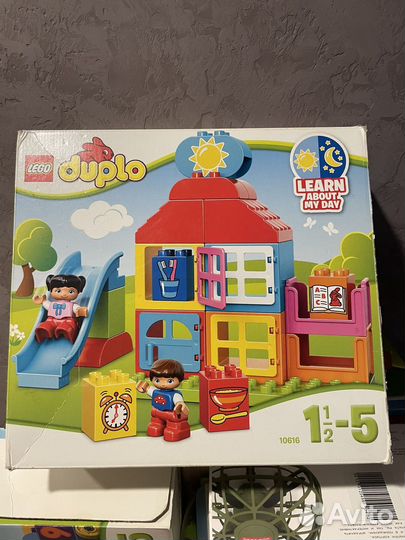 Lego duplo поезд, пожарная машина, дом