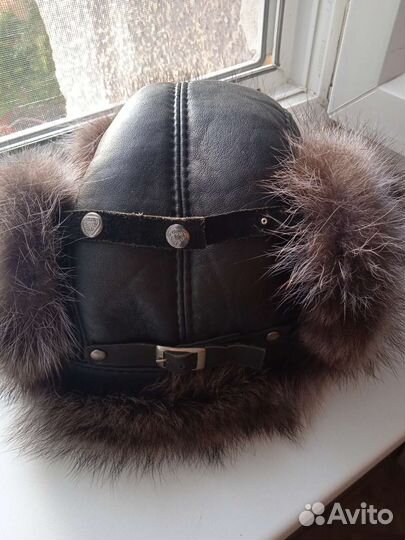 Шапка ушанка из енота