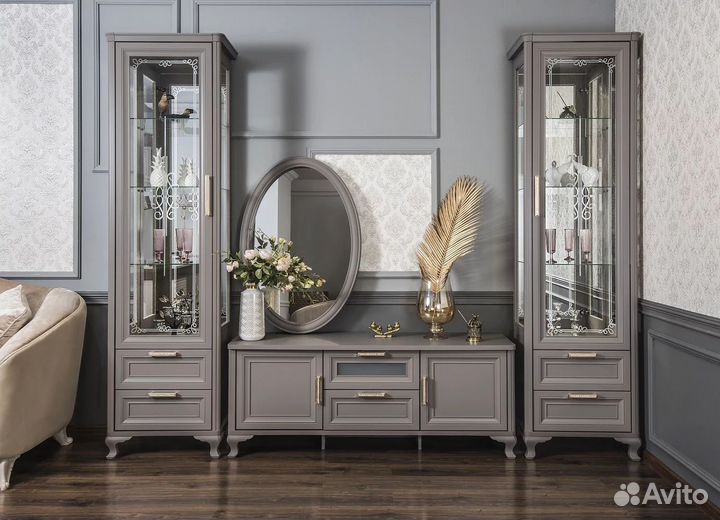 Тумба в гостиную Мокко серый камень