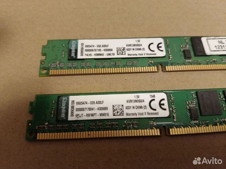 Оперативная память Kingston 4gb DDR3 1333мгц