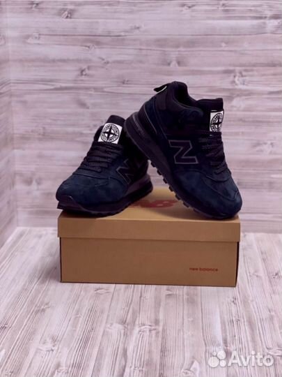 Кроссовки New Balance 574 Stone Island с мехом