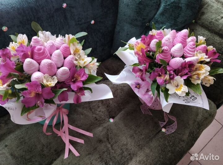 Цветы+клубника в шоколаде