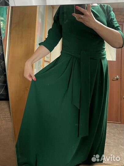 Платье зеленое 50 размер