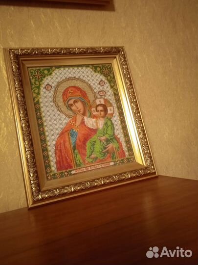Икона, вышитая бисером