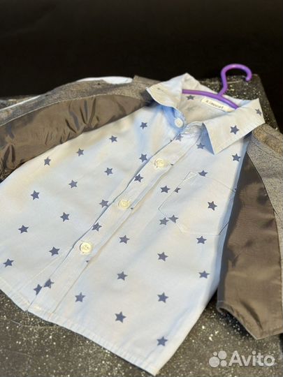 Рубашка с жилеткой на мальчика 90см