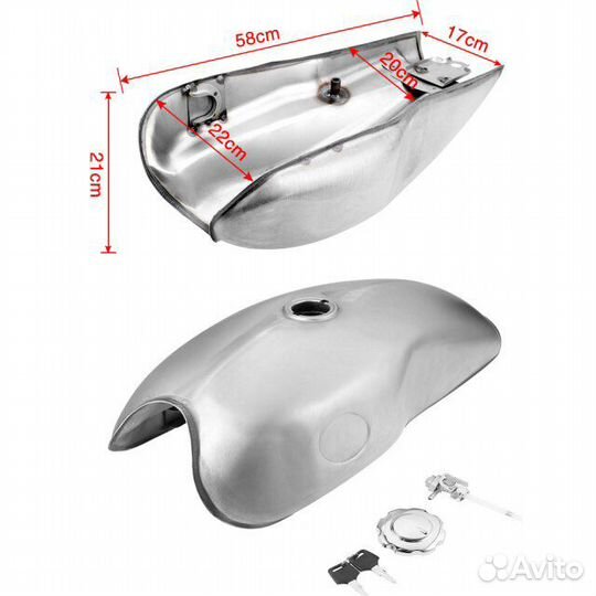 Топливный бак на мотоцикл каферейсер