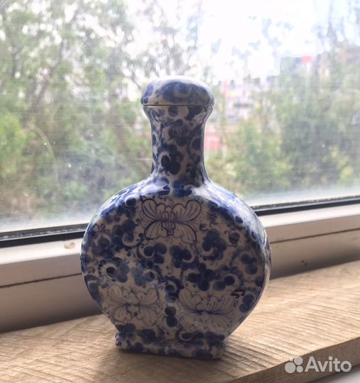 Фарфоровый бутылек, ручная работа, старинный