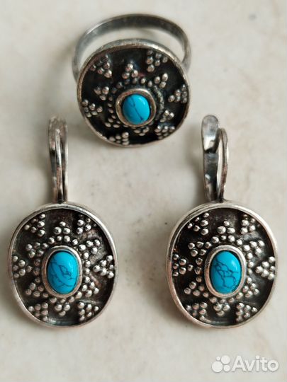 Серьги, комплекты мельхиор винтаж