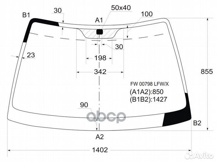 Стекло лобовое Hyundai Accent 94-99 FW00798 LFW