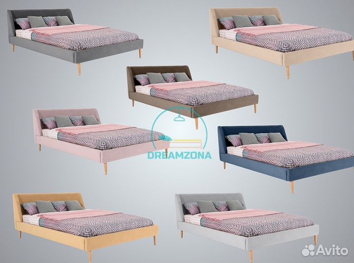 Кровать двуспальная Робин с мягким изголовьем