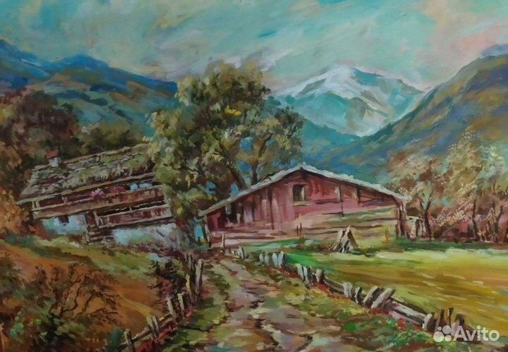 Картина пейзаж маслом 63,5/49 см