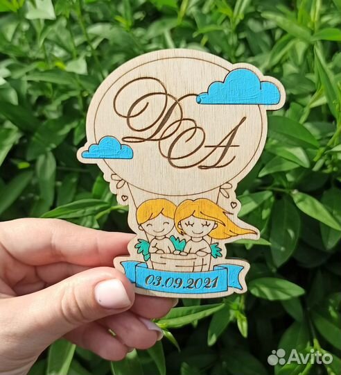 Свадебные магниты-комплименты гостям из дерева