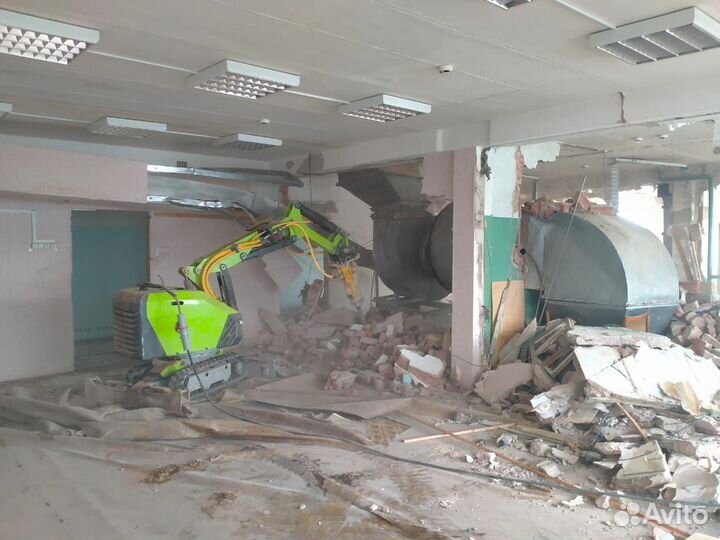 Демонтаж стен, пола, стяжки, зданий, мини техника