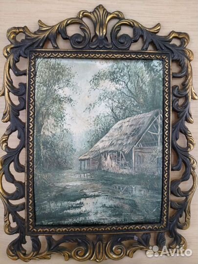 Панно/бронзовая рамка шелкография