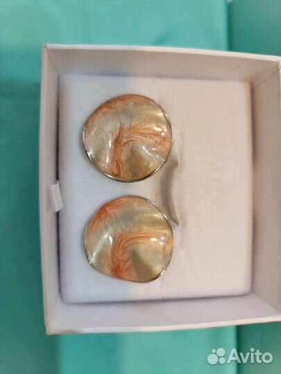 Серьги перламутр Италия