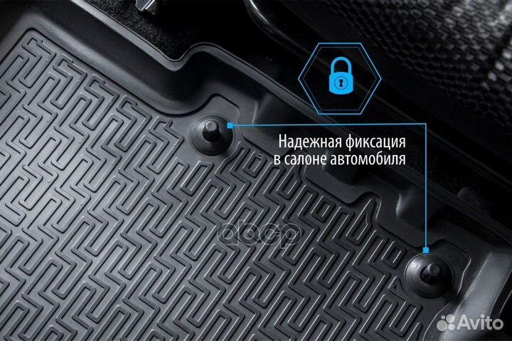 Коврики салона Ford Fiesta черный полиуретан Ri