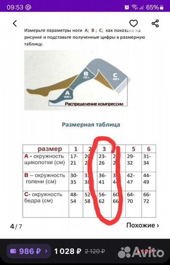 Компрессионные чулки 1 класс
