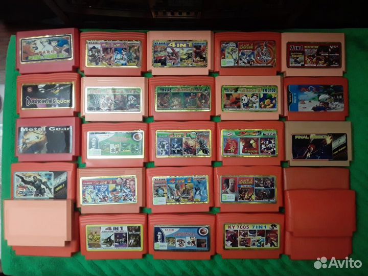 Картриджи с играми(Dendy,Sega)