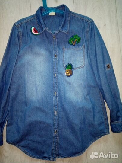 Джинсовая рубашка для девочки