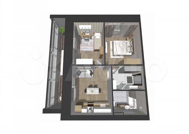 2-к. квартира, 53 м², 5/5 эт.