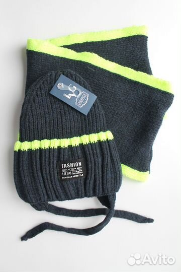 Зимняя шапка для мальчика + снуд