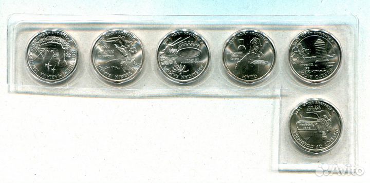 США 25 центов 2009г. набор 6 шт