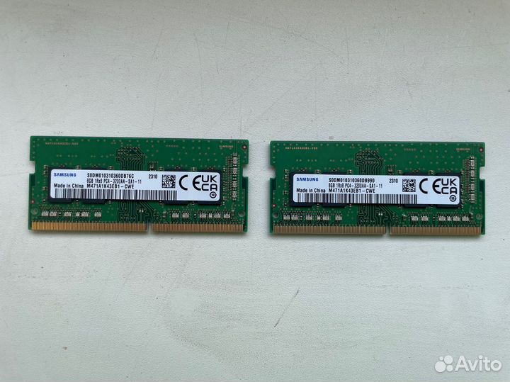 Оперативная память ddr4 8gb samsung 3200 2 планки