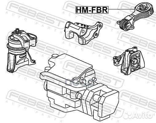 HM-FDR подушка двигателя заднего/honda civic H