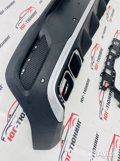 Диффузор с насадками 63 amg chrome Mercedes