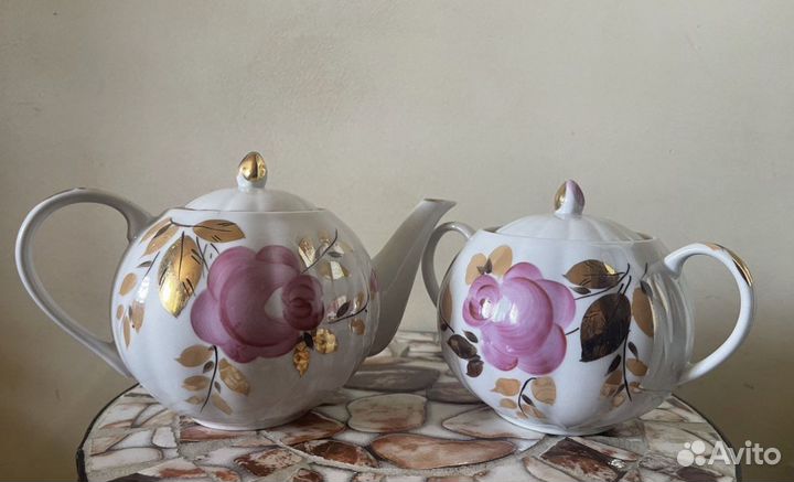 Заварочный чайник и сахарница дулево Роза 0,4