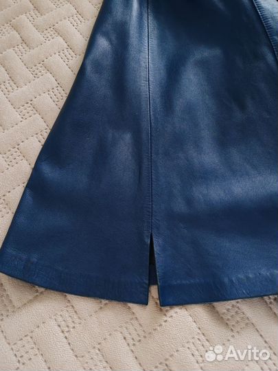 Кожаный сарафан женский 46