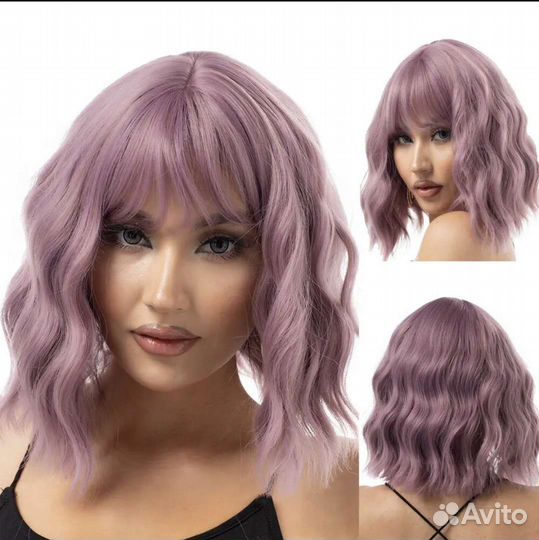Парик сиреневый каре. Новый, классный