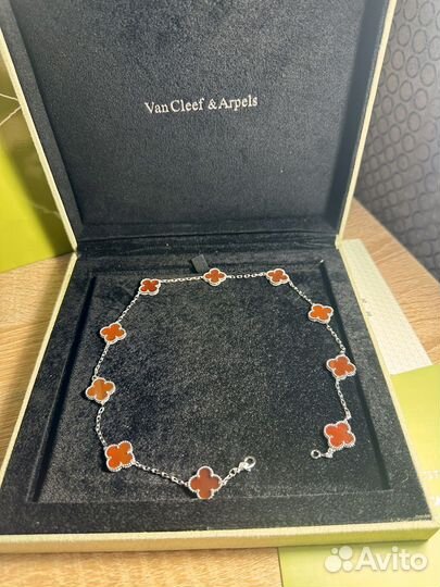 Колье van cleef vgold сердолик