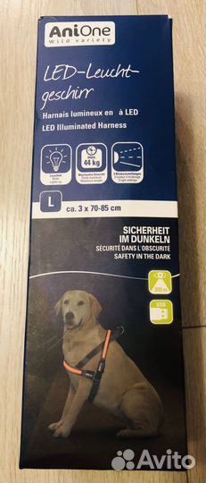 Светящаяся шлейка для собак
