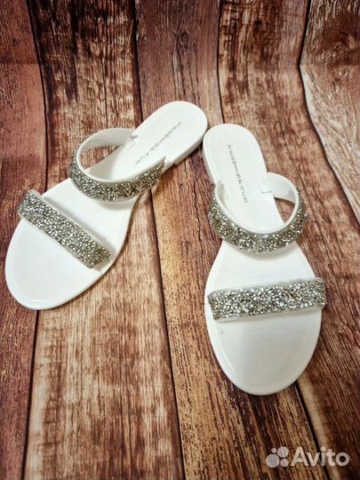 Шлепанцы женские белые силикон на 38